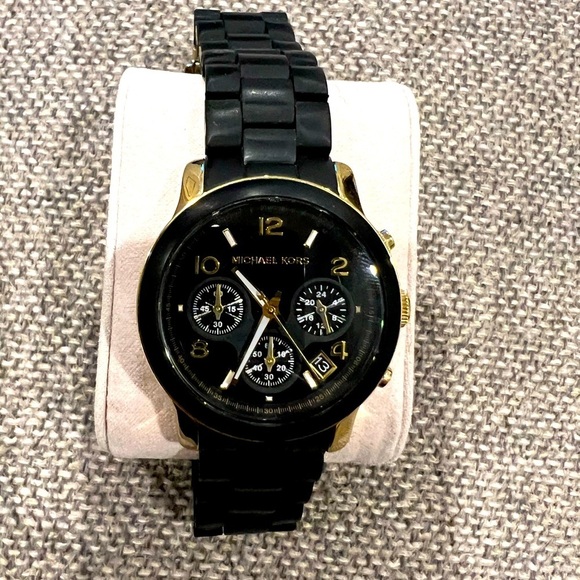MICHAEL Michael Kors Accessories - Michael Kors Black & Gold Watch
